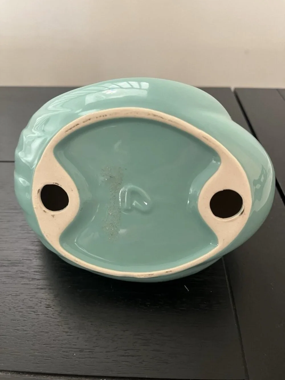 Vintage Aqua Ceramic Swan Towel Holder 80s Retro Bathroom Washcloth Decor 7